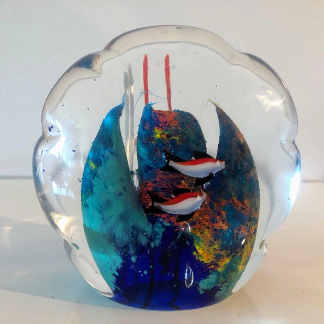 Glass Exemplary 1970s-80s Aquarium Paper Weight For Sale - Image 7 of 7