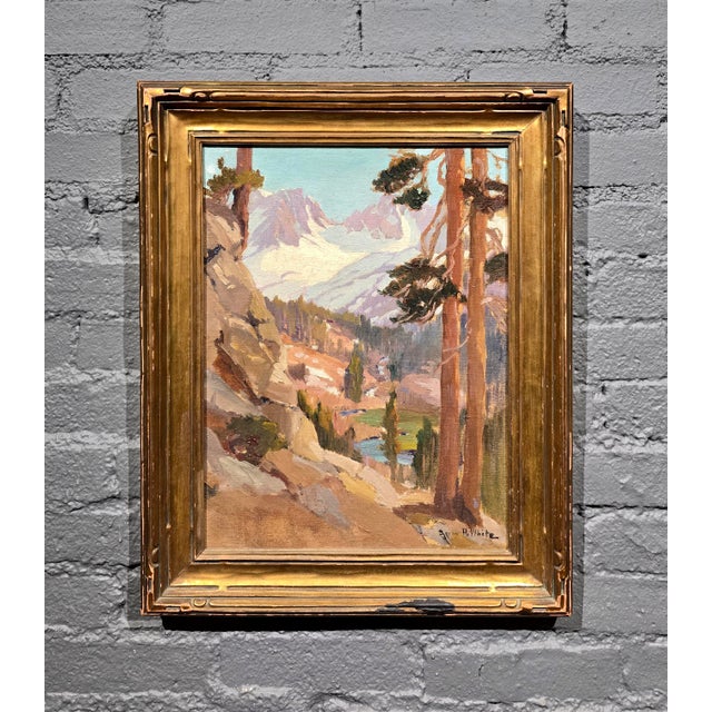 American Orrin White - High Sierra Lake Landscape- C. 1930s California Impressionist -Oil Painting For Sale - Image 3 of 11