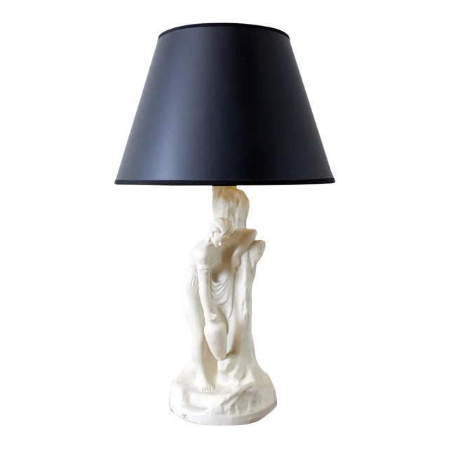 Van Briggle Figural Sculpture Porcelain Table Lamp For Sale