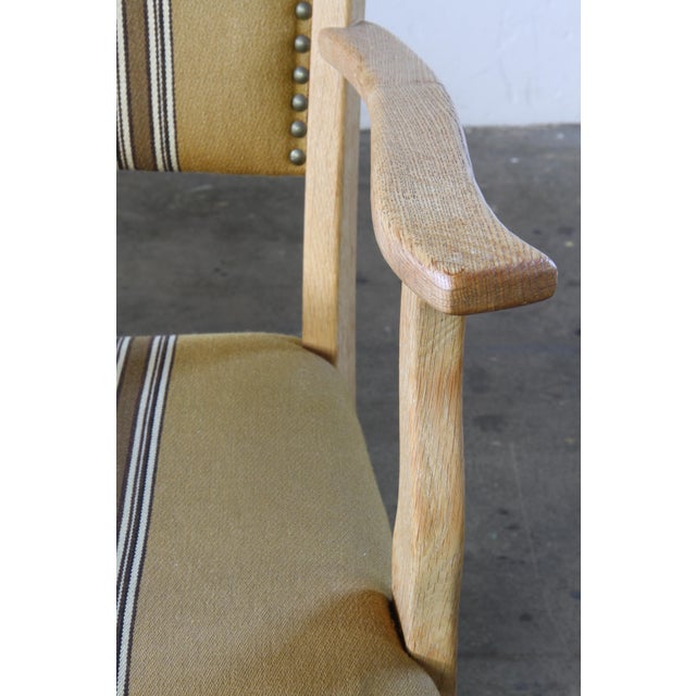 Vintage Danish Oak Brutalist Armchair in the style of Henning Kjærnulf, 1960s For Sale - Image 12 of 18