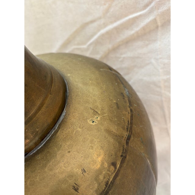 1950s 1950s Mid-Century Brass Ginger Jar Table Lamp on Wood Base, Circa 1950s For Sale - Image 5 of 10