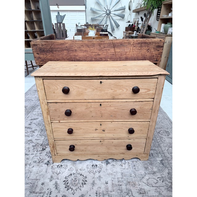 Antique Scrubbed Pine Chest of Drawers For Sale - Image 9 of 9