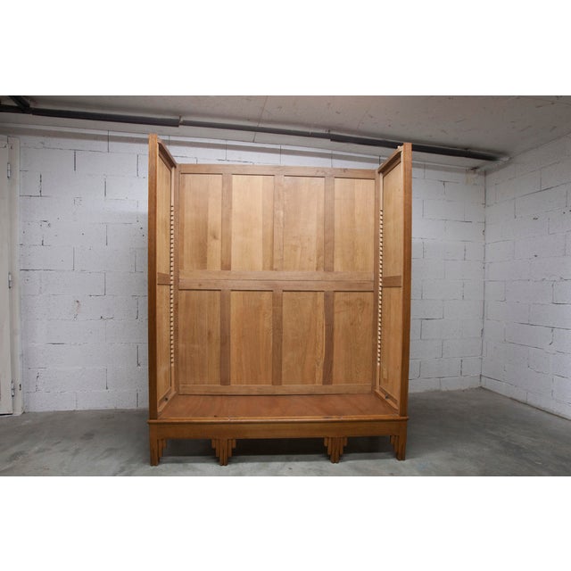 Art Deco Wardrobe in Carved Oak, 1930s For Sale - Image 18 of 18
