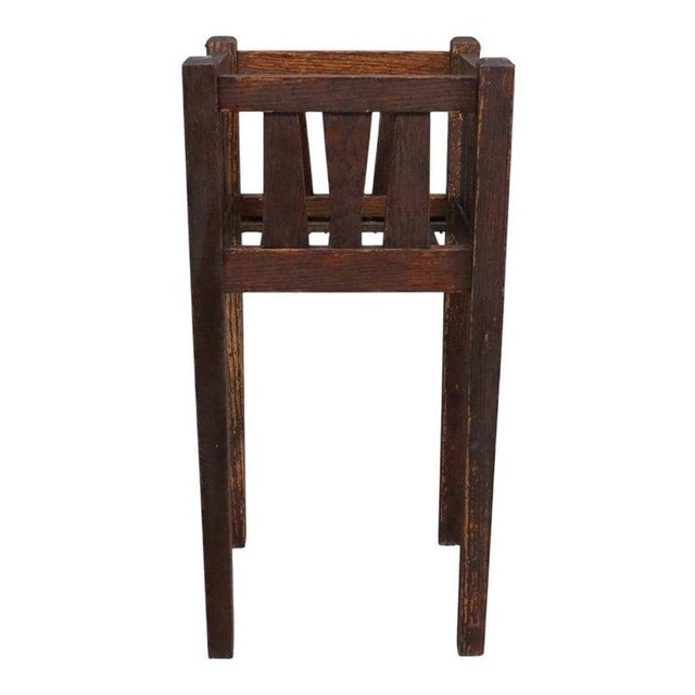 Brown Arts & Crafts Mission Oak Slat Side Plant Stand C1920 For Sale - Image 8 of 9