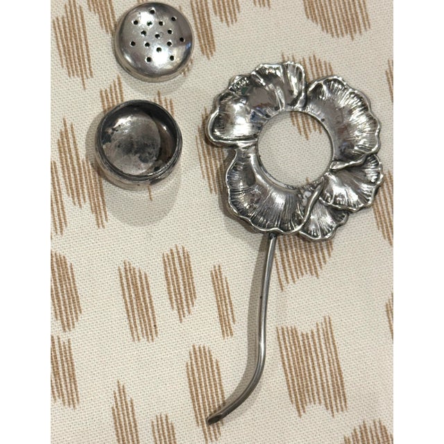 Mid 20th Century Sterling Flower Salt & Pepper Shakers For Sale - Image 11 of 12