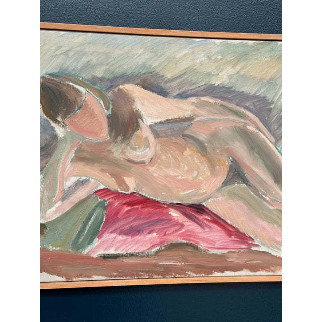Arne Cassel, Lying Nude, 1960s, Oil on Canvas, Framed For Sale - Image 14 of 18