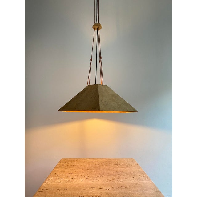 Rare and wonderful cork ceiling lamp. designed in 1974 by wilhelm zanoth for ingo maurer, design m. the strict, hexagonal...