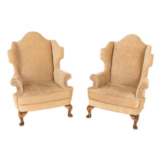 Georgian Revival Wing Back Armchairs, 1920s, Set of 2 For Sale