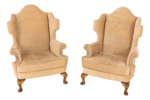 Georgian Revival Wing Back Armchairs, 1920s, Set of 2