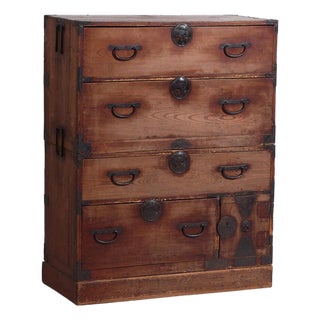 Japanese Tansu in Wood For Sale