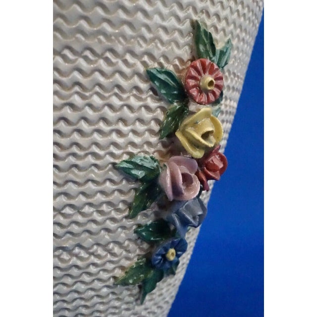 20th Century Ceramic Vase with Flowers in Relief from the Ilsa Factory, Albisola, Italy, 1920s For Sale - Image 16 of 18