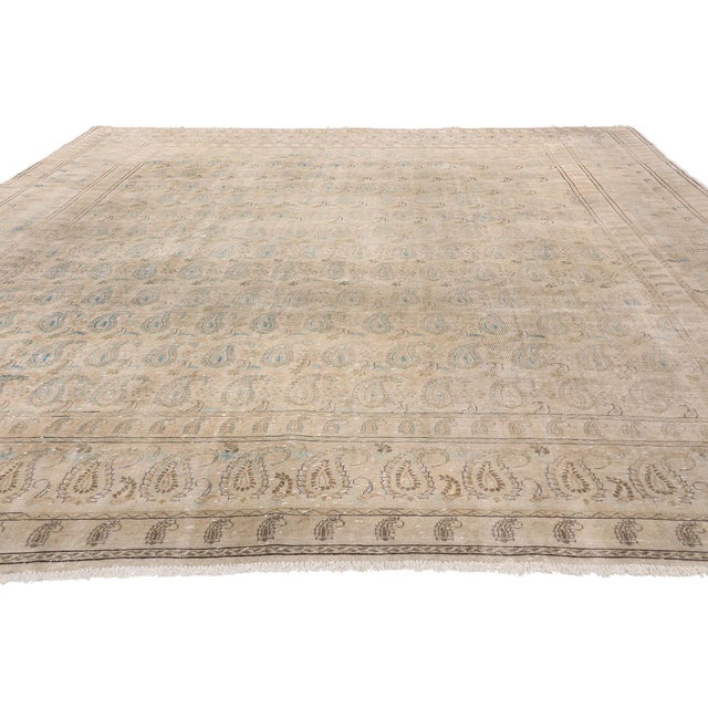 Rustic Antique Persian Kashan Rug - 09'10 X 13'04 For Sale - Image 3 of 9