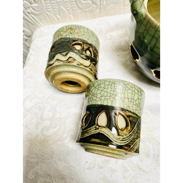 1940s Otagiri Soma Ware Somayaki Mid Century Japanese Tea Set- 7 Pieces For Sale - Image 10 of 13