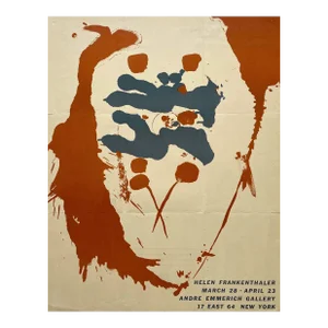 Helen Frankenthaler Vintage 1965 Mid Century Modernist Lithograph Print Abstract Expressionist Exhibition Poster