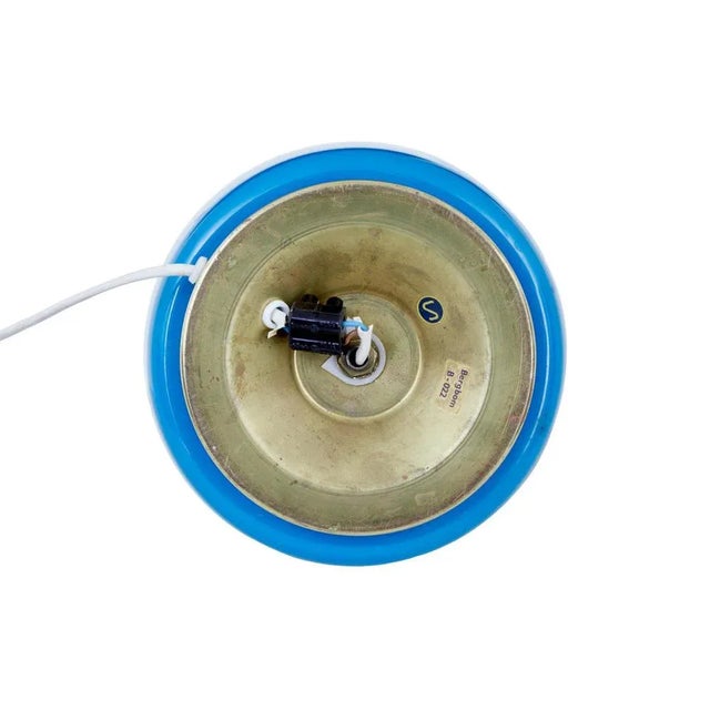 Bergboms White and Blue Table Lamps from Bergboms, 1960s, Set of 2 For Sale - Image 4 of 8