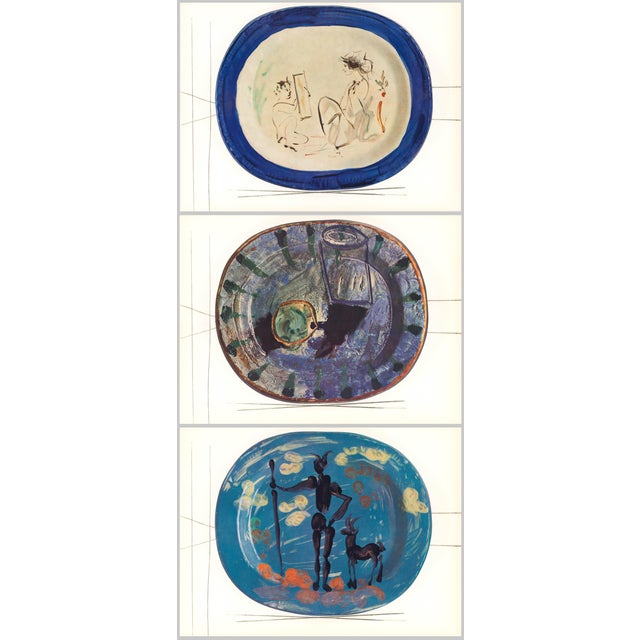 "Ceramiqués De Picasso" (Ceramics) 1948 True First Edition - Blues - Set of 3 For Sale
