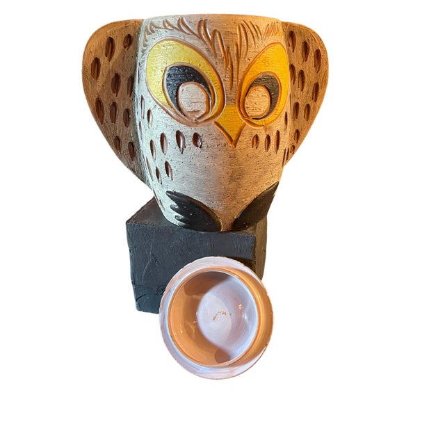 Signed R. McGregor Studio Pottery Owl Jar With Lid | Mid-Century Modern Stoneware Sculpture, C. 1970-1990, Very Rare For Sale - Image 6 of 11