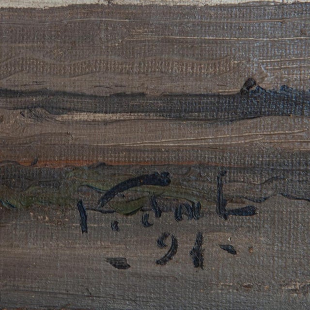 Spanish Pelayo Steam Warship, 1890s-1910s, Oil on Canvas For Sale - Image 5 of 8