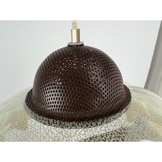 Italian Glass Pendant Lamp with Wavy Edge, 1970s For Sale - Image 12 of 18