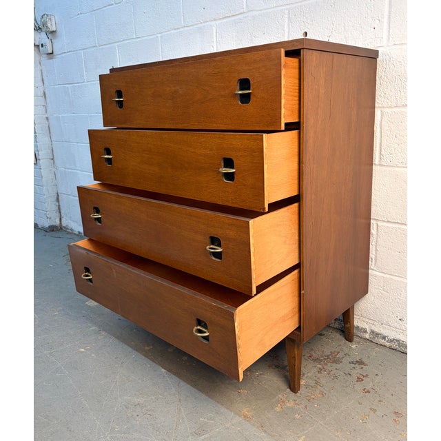 Mid 20th Century Modern Walnut Four-Drawer Chest by Bassett Furniture For Sale - Image 11 of 18