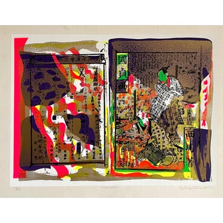 Ushio Shinohara, Silkscreen Day Glo Fluorescent 1960's Japanese Pop Art Print Samurai Kimono, c.1969 For Sale