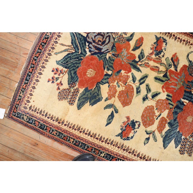 Textile Early 20th Century Zabihi Collection Floral Square Persian Afshar Rug - 3'9" x 4'10" For Sale - Image 7 of 9