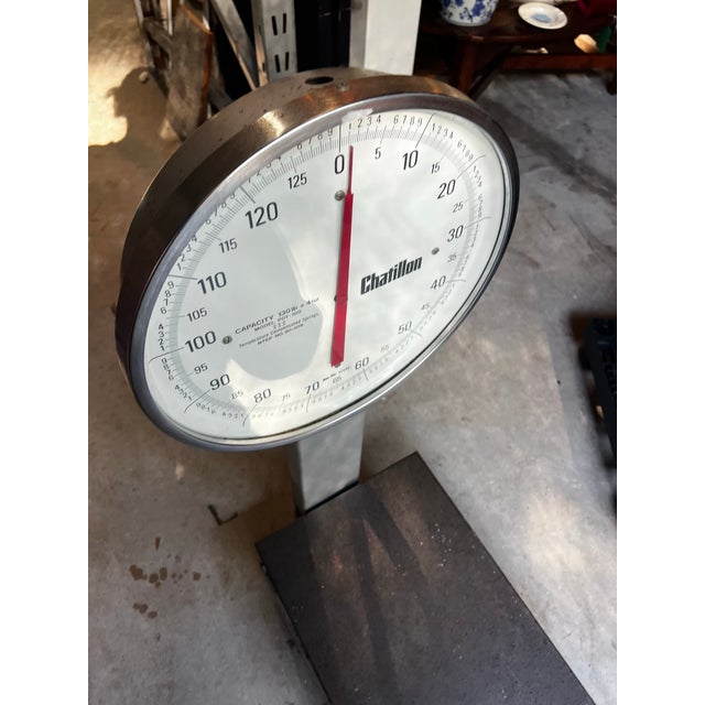 Industrial Chatillon Silver Jumbo Vintage Scale For Sale - Image 3 of 9