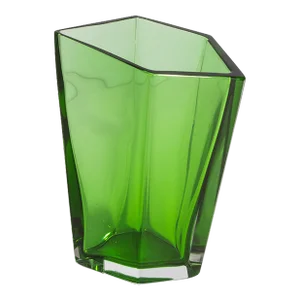 Hand Blown Murano Penta Vase in Green Medium