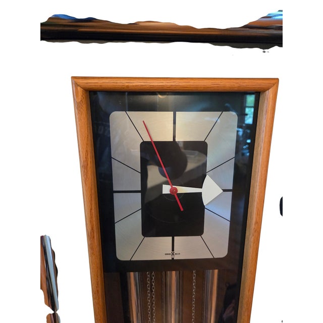 Vintage George Nelson for Howard Miller Grandfather Clock Mid Century Chrome For Sale In Philadelphia - Image 6 of 17
