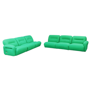Space Age Italian Green Fabric Modular Sofa with Metal Insert, 1970s