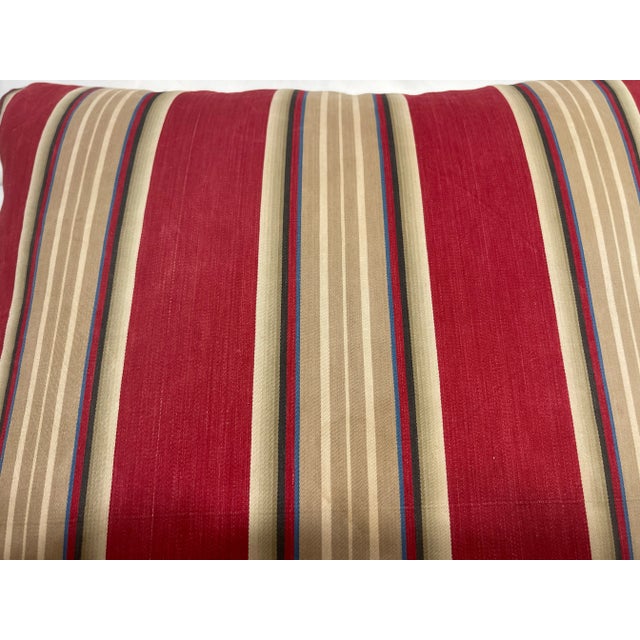 Textile Pair of Pillow Covers Made of a Vintage French Ticking Fabric Fragment For Sale - Image 7 of 8