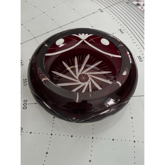 A beautiful, Bohemian, cut to clear ruby ashtray just in time for your holiday parties. Of course it’s also perfect for a...
