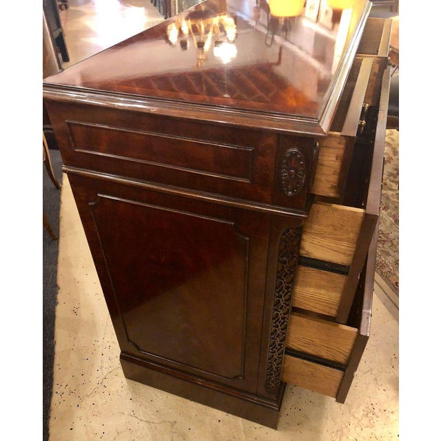 Fine Georgian Style Flame Mahogany Double File Cabinet Credenza