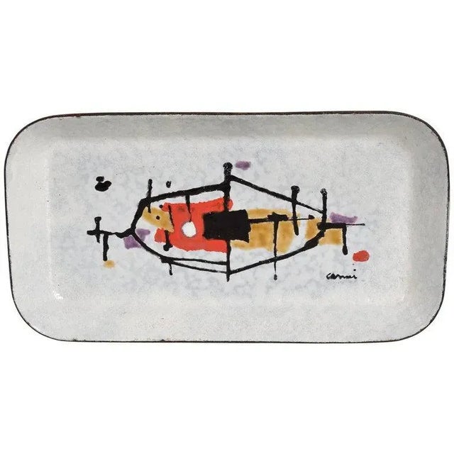 Paint 1950s Enamel Tray Modernist Artwork Eugenio Carmi Italy For Sale - Image 7 of 7