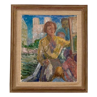 Margareta Wallin Kylander, Women in Yellow, 1960s, Oil on Canvas, Framed For Sale
