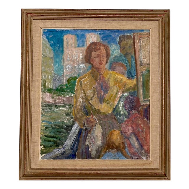 Margareta Wallin Kylander, Women in Yellow, 1960s, Oil on Canvas, Framed For Sale