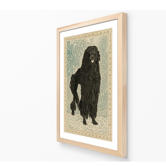 Paper Atelier Aria Lumae Arts and Crafts Style Black Standard Poodle Dog Silhouette Geometric Lithograph Fine Art Gallery Board Print 18 X 24 For Sale - Image 7 of 15