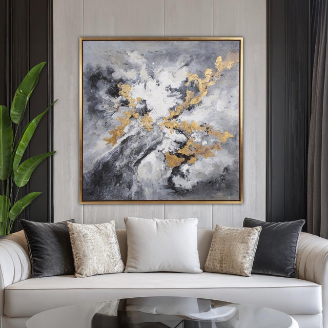 Wood Golden Clouds Wall Art For Sale - Image 7 of 11