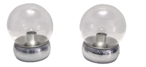 Vieste Table Lamps in Glass and Metal attributed to G.P.A Monti for Candle, 1970s, Set of 2