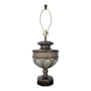 Late 20th Century Fine Art Lamps Neoclassical Caged Glass Urn Table Lamp For Sale