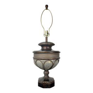 Late 20th Century Fine Art Lamps Neoclassical Caged Glass Urn Table Lamp