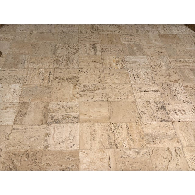 Maurice Bailey for Monteverdi Young Tessellated Travertine Trefoil Coffee Table c.1970s For Sale - Image 12 of 14