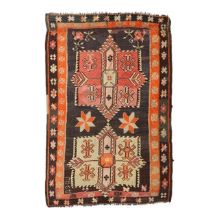 Vintage Turkish Kars Kilim Rug - 5`3″ X 8`4″ For Sale
