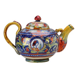 Lustred Majolica Teapot from Gualdo Tadino For Sale