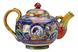 Lustred Majolica Teapot from Gualdo Tadino