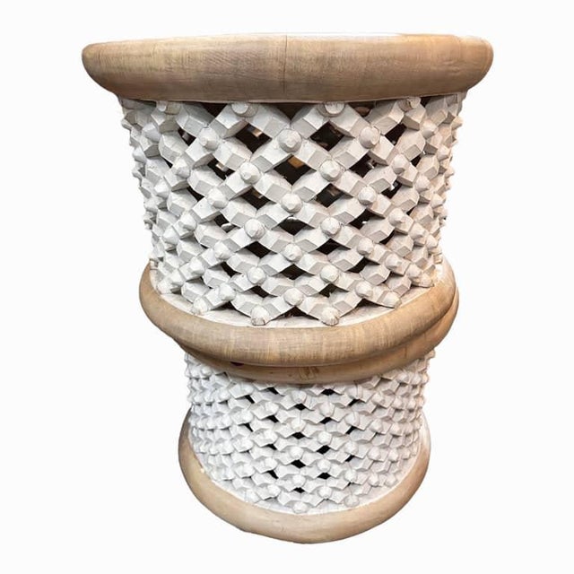 African African Handmade Coffee Table . Bamileke Bedside Stool Décor . Contemporary House Furniture Coffee Table Decor For Sale - Image 3 of 3