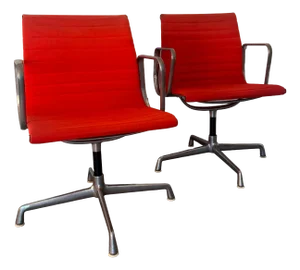 Set of Poltroncine Aluminium Desk Chairs by Gruppe von Cahrles & Ray Eames for Herman Miller