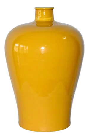 Vintage Chinese Monochrome Egg Yolk Yellow Glaze Vase