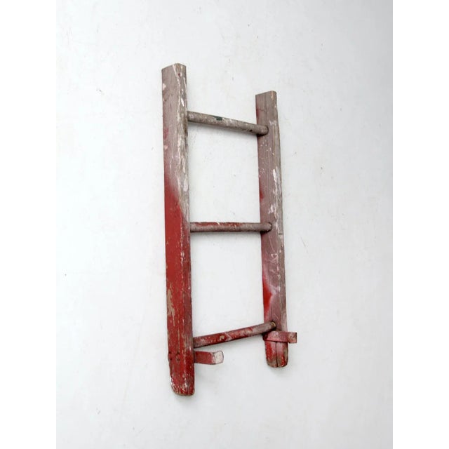 Textile Vintage 3 Rung Red Picking Ladder For Sale - Image 7 of 12