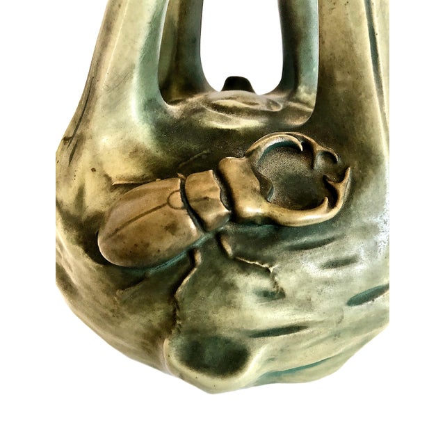 Pair of Art Nouveau Leafy “Beetle” Vases by Bernhard Bloch For Sale - Image 9 of 11